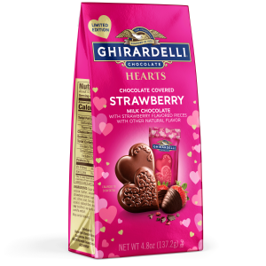 ghirardelli Chocolate Covered Strawberry Milk Chocolate Hearts 4.8 Oz Bag