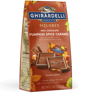 ghirardelli Milk Chocolate Pumpkin Spice Caramel SQUARES 5.3 Oz Bag